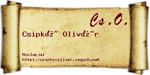 Csipkó Olivér névjegykártya