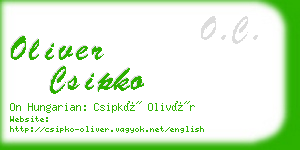 oliver csipko business card